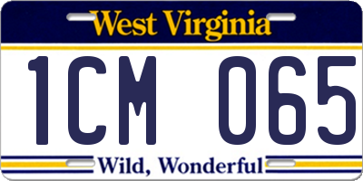 WV license plate 1CM065