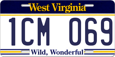 WV license plate 1CM069