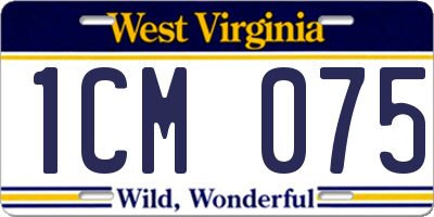 WV license plate 1CM075