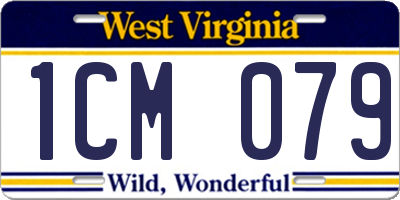 WV license plate 1CM079