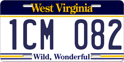 WV license plate 1CM082