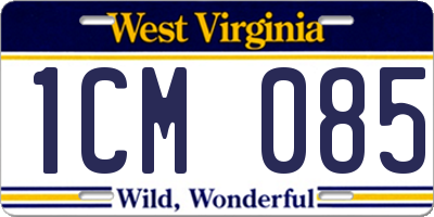 WV license plate 1CM085