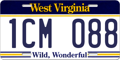 WV license plate 1CM088