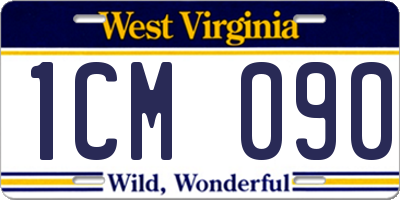 WV license plate 1CM090