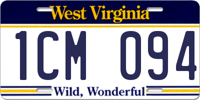 WV license plate 1CM094