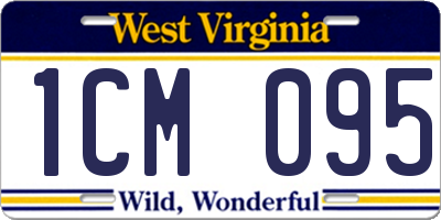 WV license plate 1CM095