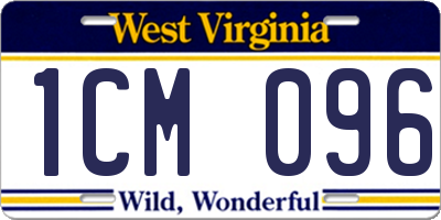 WV license plate 1CM096