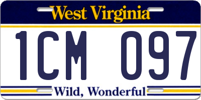 WV license plate 1CM097