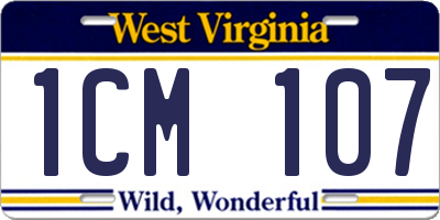 WV license plate 1CM107