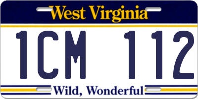WV license plate 1CM112