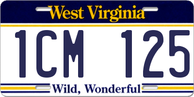 WV license plate 1CM125