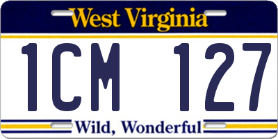 WV license plate 1CM127