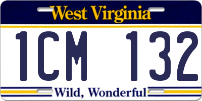 WV license plate 1CM132