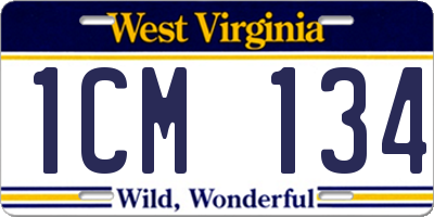 WV license plate 1CM134