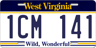 WV license plate 1CM141