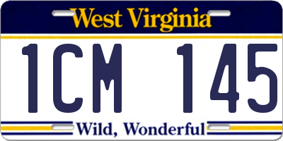 WV license plate 1CM145