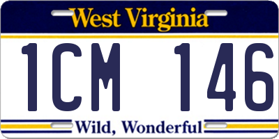 WV license plate 1CM146