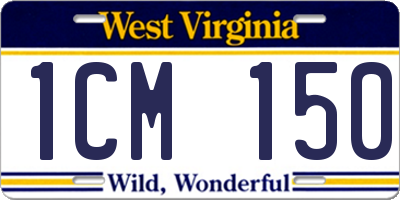 WV license plate 1CM150