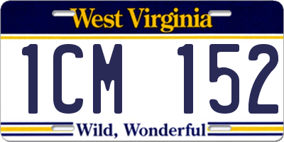 WV license plate 1CM152