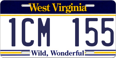 WV license plate 1CM155