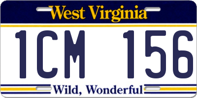 WV license plate 1CM156