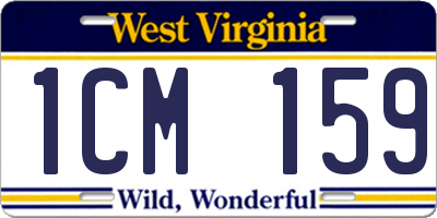 WV license plate 1CM159