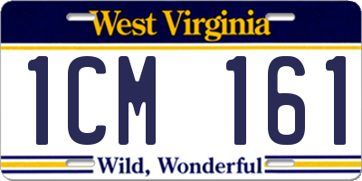 WV license plate 1CM161