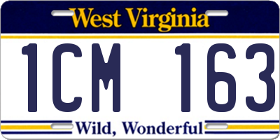 WV license plate 1CM163