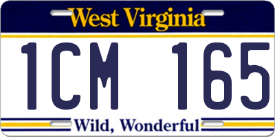 WV license plate 1CM165