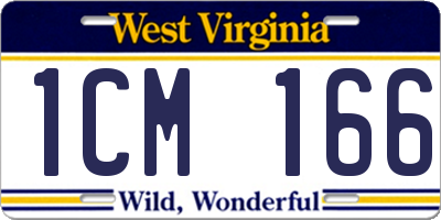 WV license plate 1CM166