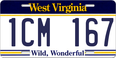 WV license plate 1CM167