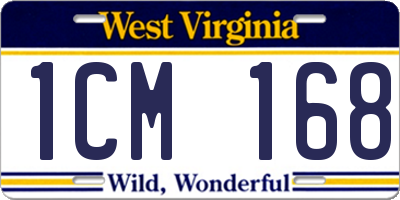 WV license plate 1CM168