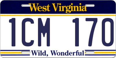 WV license plate 1CM170