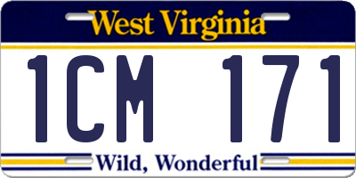 WV license plate 1CM171
