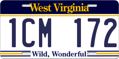 WV license plate 1CM172
