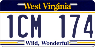 WV license plate 1CM174