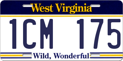 WV license plate 1CM175