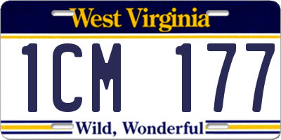 WV license plate 1CM177