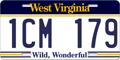 WV license plate 1CM179