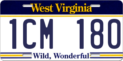 WV license plate 1CM180