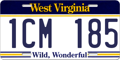 WV license plate 1CM185