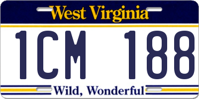 WV license plate 1CM188