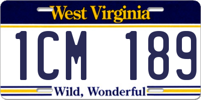WV license plate 1CM189