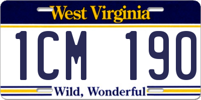 WV license plate 1CM190