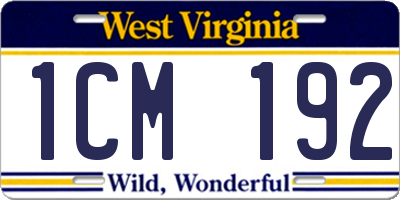 WV license plate 1CM192