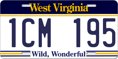 WV license plate 1CM195