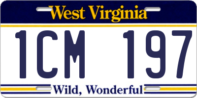 WV license plate 1CM197