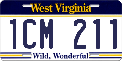WV license plate 1CM211