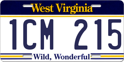WV license plate 1CM215