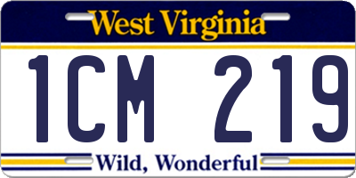 WV license plate 1CM219